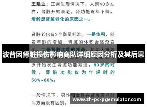 波普因肾脏损伤影响离队详细原因分析及其后果