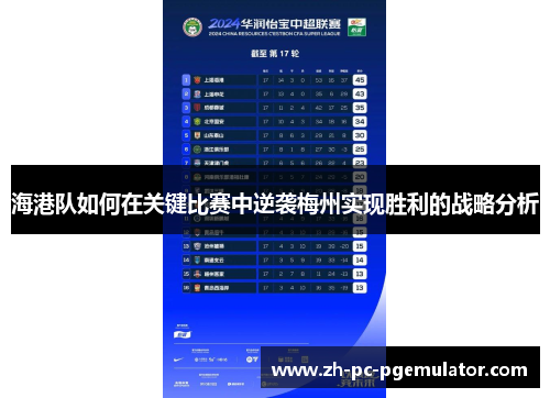 海港队如何在关键比赛中逆袭梅州实现胜利的战略分析