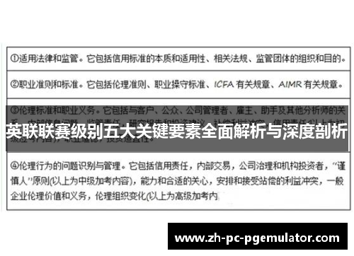 英联联赛级别五大关键要素全面解析与深度剖析